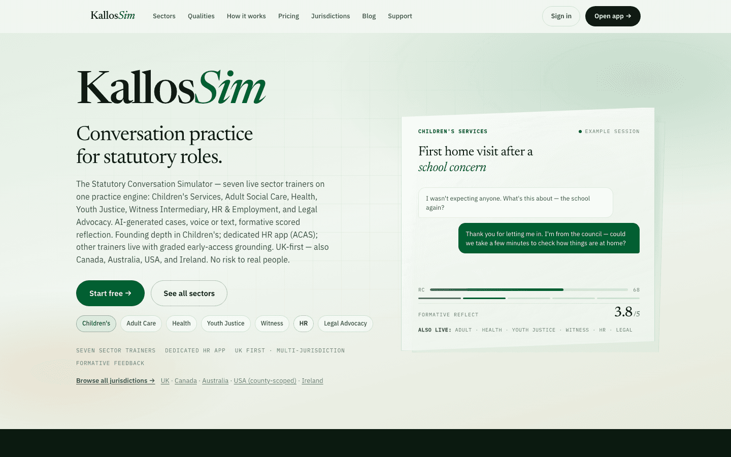 Kallossim product screenshot